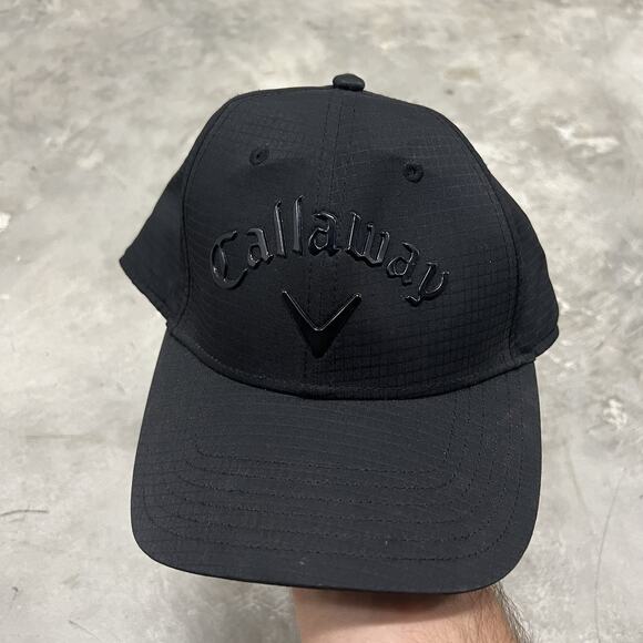 Callaway Black Strapback Adjustable Golf Golfing Hat Cap - Picture 1 of 7